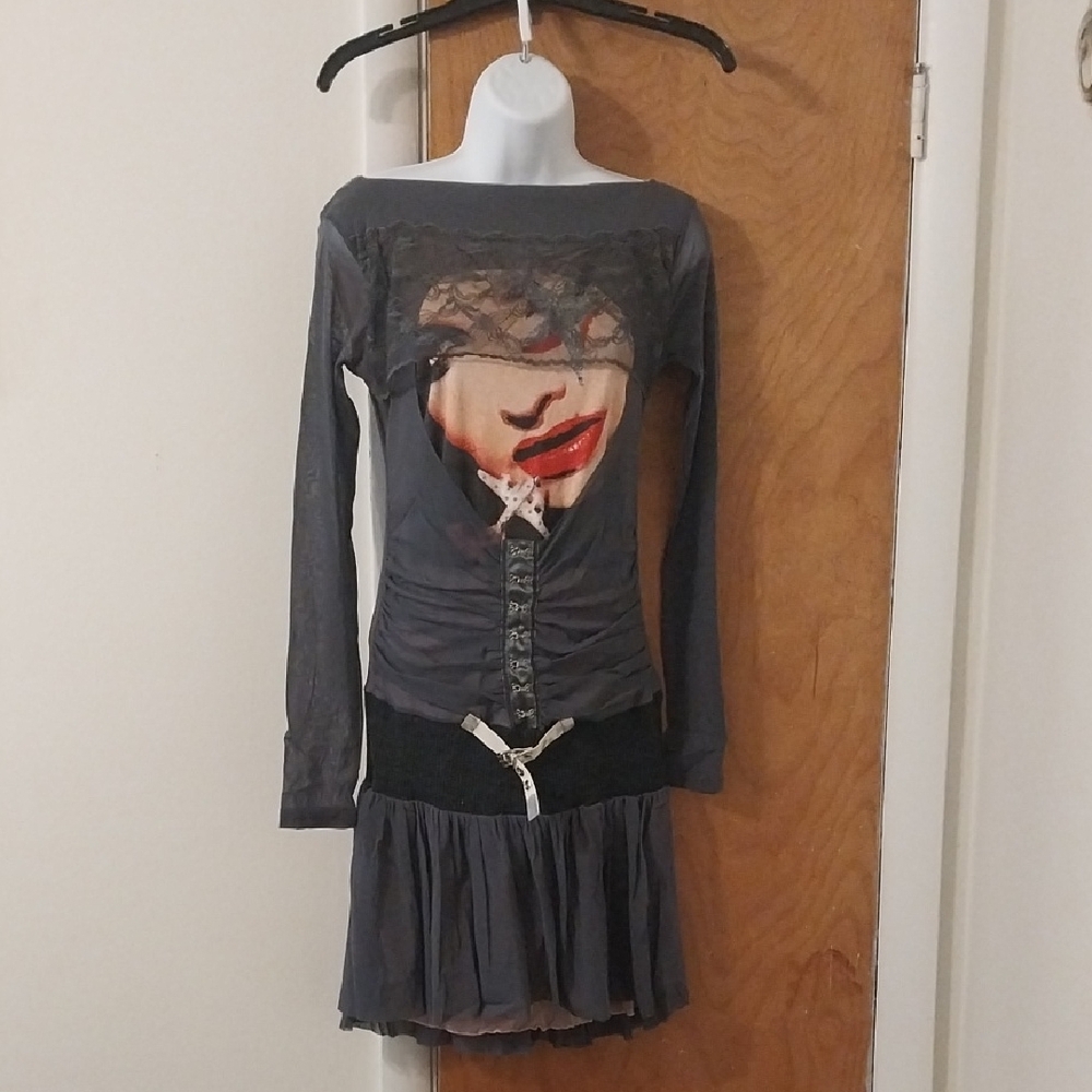 Euro Mesh Graphic Dress